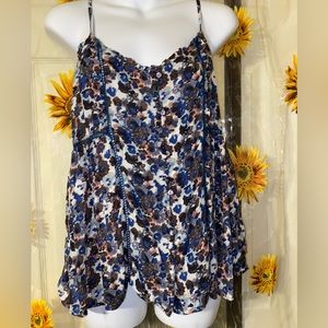 American Eagle Floral Babydoll Cami Tank Top Large